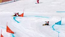 La snowboardeuse Daniela Ulbing frôle un écureuil perdu sur la piste