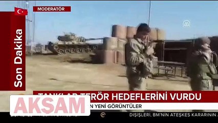 Afrin�de tanklarımız terör mevzilerini böyle ateş altına aldı