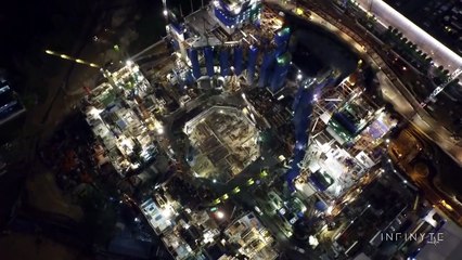 The skyline of a bustling city