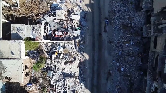 Drone footage shows extent of devastation in Syria