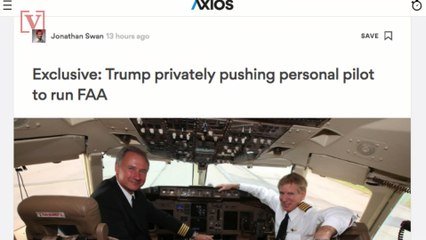 President Trump Reportedly Wants His Personal Pilot to Run the FAA