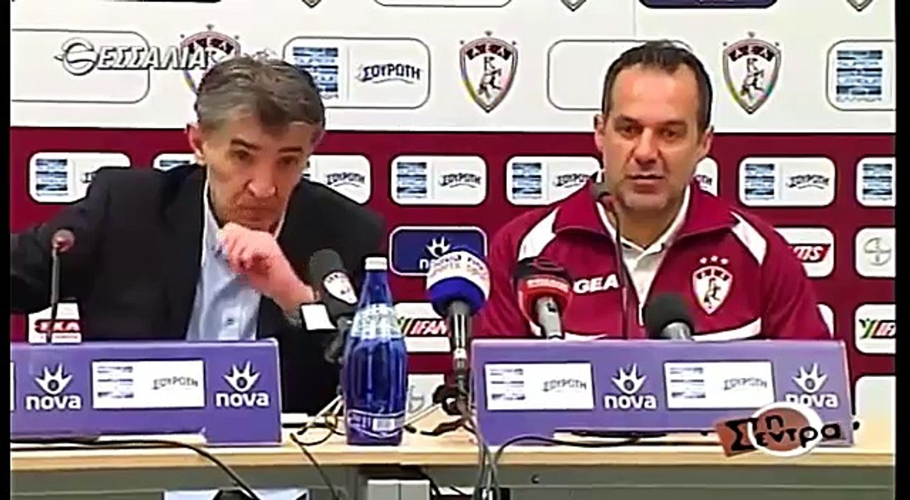 23η ΑΕΛ-Πλατανιάς 1-0 2017-18  Συνέντευξη τύπου (Στη σέντρα-Tv thessalia)