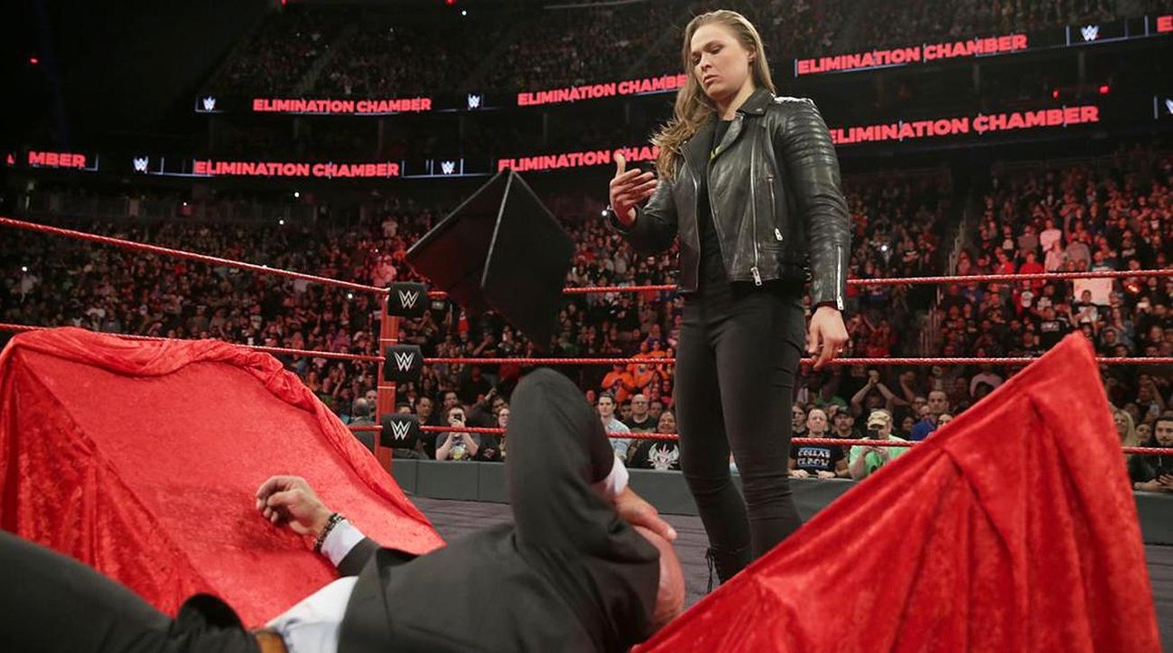 WWE Elimination Chamber Ronda Rousey sign official Raw Contract 2018