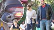Is tat you Ben? Affleck shows massive colorful inking on his back as he speeds away on a motorcycle after family fun day with ex Jennifer Garner.