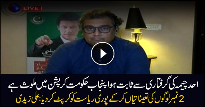 Ali Zaidi says Ahad Cheema episode proves Punjab govt is corrupt