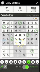 Daily sudoku messenger - Sunday 1 October 2017 - medium difficulty solution