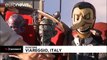 Giant Putin, Trump and Berlusconi satirical floats parade in Italy