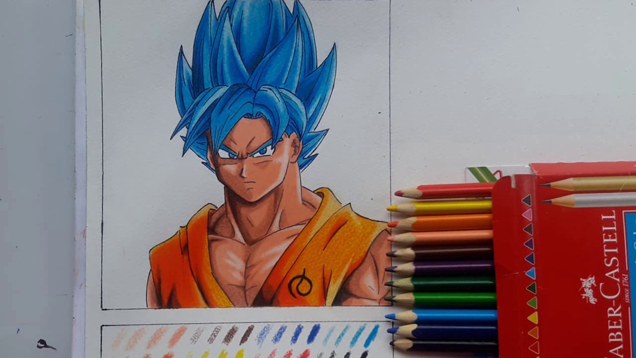 COMO PINTAR A GOKU BLUE 12 COLORES PASO PASÓ / HOW TO PAINT GOKU BLUE 12 COLOURS