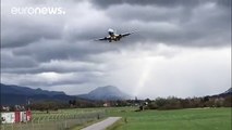 Plane aborts bumpy landing in Austria storm