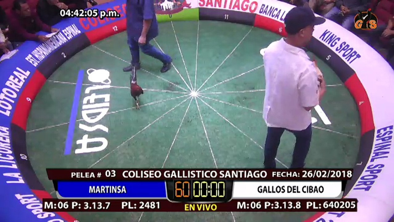 GALLOS DEL CIBAO VS MARTINSA 1ERA PELEA