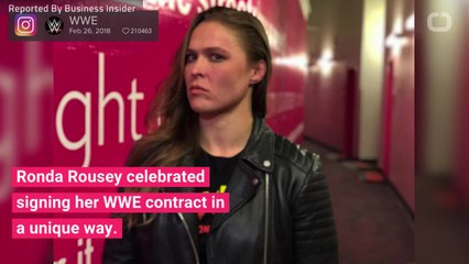 Ronda Rousey Celebrates Signing With WWE