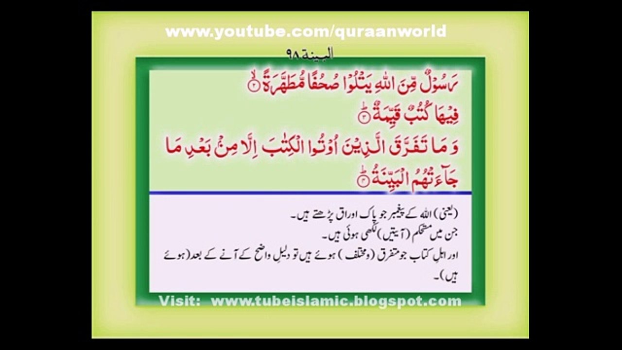 Tilawat Quran with Urdu Translation Chapter 30 (4)