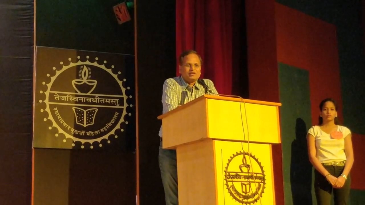 Delhi Health Minister Satyendar Jain at Shyam Prasad Mukherji College for Women's 50th Annual Day