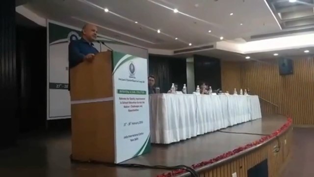 Delhi Education Minister Manish Sisodia at Delhi Government's National Seminar on Improving School Education at India International Centre.
