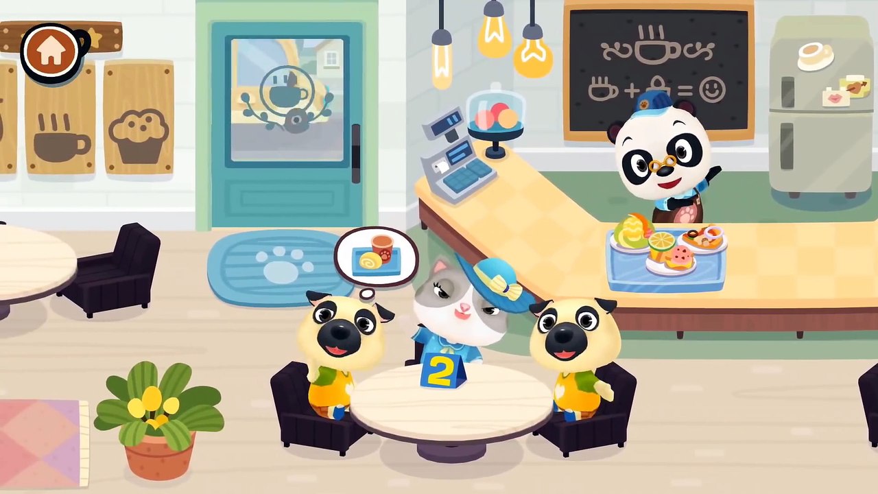Play with Panda Café shop, making food - Fun Cooking Kids Games