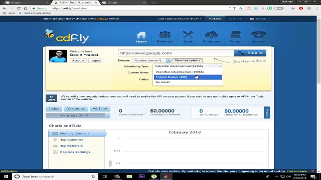 How To Shrink links Adfly Make Money Online Urdu Hindi David