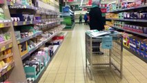Shoppers empty supermarket shelves ahead of Storm Emma