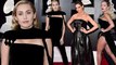 Goth girls! Miley Cyrus, Katie Holmes and Rita Ora are bombshells in black as they lead best dressed on Grammy Awards red carpet.