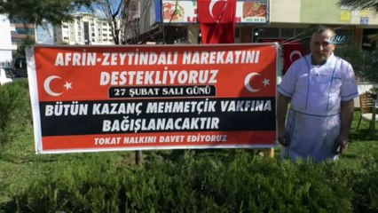 Bir günlük kazancı Mehmetçik için