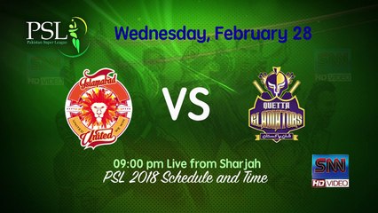 Pakistan Super League #PSL 2018 Schedule & Time