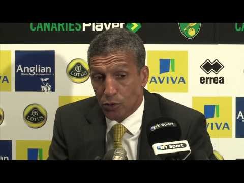 Chris Hughton says Norwich lacked quality, guile and luck against Villa