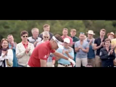 Ian Poulter warms up for Open with Arsenal