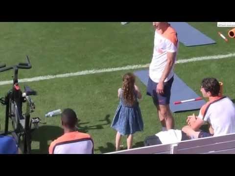Robin van Persie takes the kids to Holland training