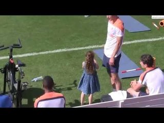 Robin van Persie takes the kids to Holland training