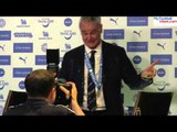 Ranieri covered in champagne in press conference