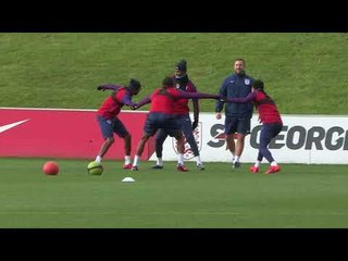 England train ahead of friendly with Germany.