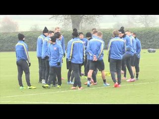 Fun and games for Arsenal players in training session