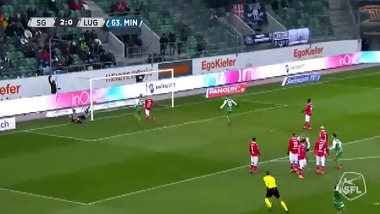 Sankt Gallen 2:0 Lugano (Switzerland. Super League 25 February)