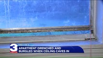 Apartment Flooded, Burglarized After Ceiling Caves in During Storm