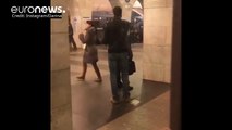 Moments after blast rocked St Petersburg metro caught on camera