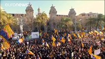 Thousands rally to support Catalonian independence leader as he stands trial