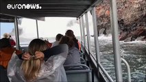 Watch: Lava gushes into Pacific Ocean, spews hot rocks into the air