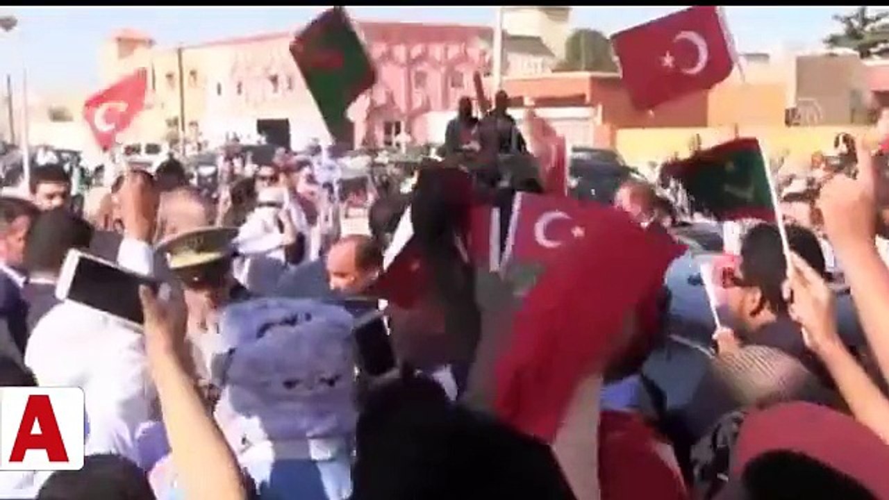 Cumhurbaşkanı Erdoğan�a Moritanya�da coşkulu karşılama