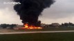 Five people reported dead as plane carrying EU officials crashes in Malta
