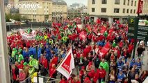 Belgian unions march against labour reform