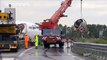 Plane crash lands onto motorway, Italy