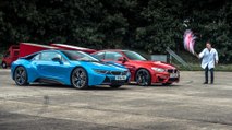 BMW i8 vs BMW M4 | Top Gear - Drag Races