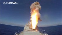 Russian war vessels launch missiles at ISIL targets in Palmyra