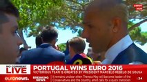 Moment victorious Portuguese football team return to Lisbon