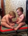 Two Babies Funny Reaction