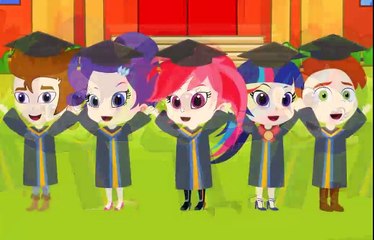 Cartoon Flash and Twilight Celebrating High School Graduation! Learn Colors with Finger Family Song
