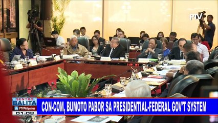 Con-Com, bumoto pabor sa Presidential-Federal Gov't System