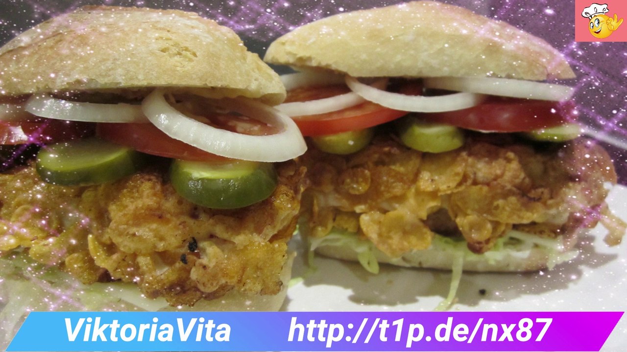 ГАМБУРГЕР из курятины в хрустящей панировки из овсяных хлопьев.