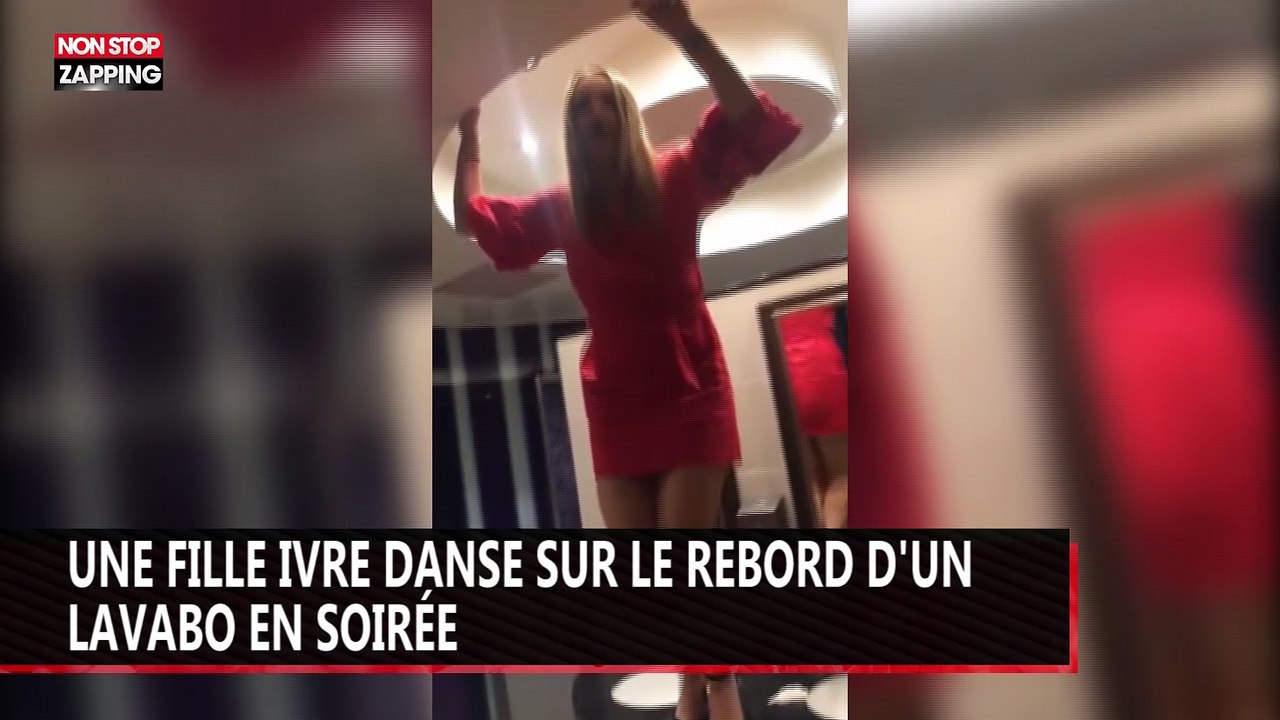 Une fille ivre danse sur un lavabo en soirée (vidéo)
