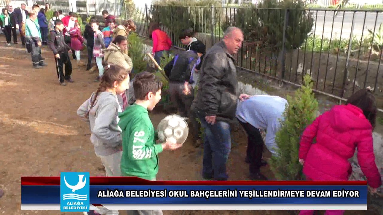 ALİAĞA BELEDİYESİ OKUL BAHÇELERİNİ YEŞİLLENDİRMEYE DEVAM EDİYOR