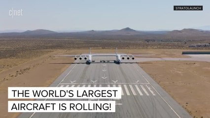The Stratolaunch, the world's largest airplane, is finally moving.